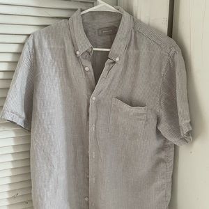 Everlane slim fit linen short sleeve.